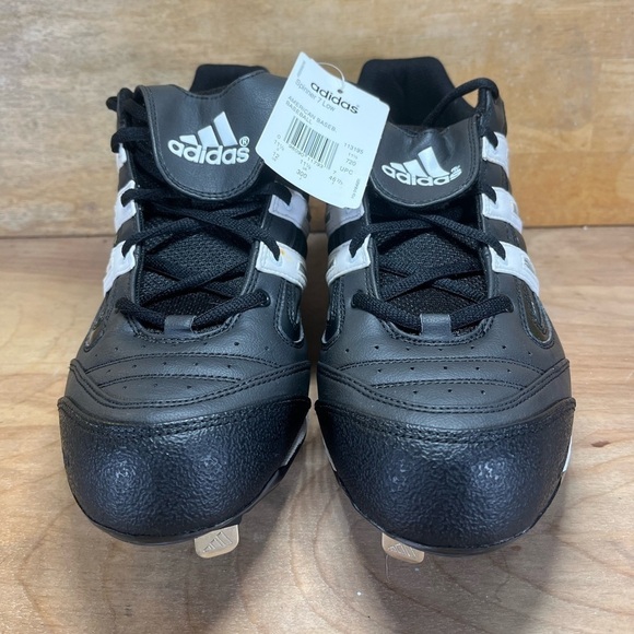 NEW Adidas Spinner 7 Low Mens Sz 12 Metal Spikes Baseball Shoes Blk 113195 - Picture 2 of 11